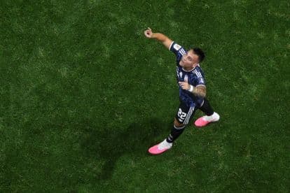 Lautaro Martinez in tears after scoring winning goal for Argentina vs England