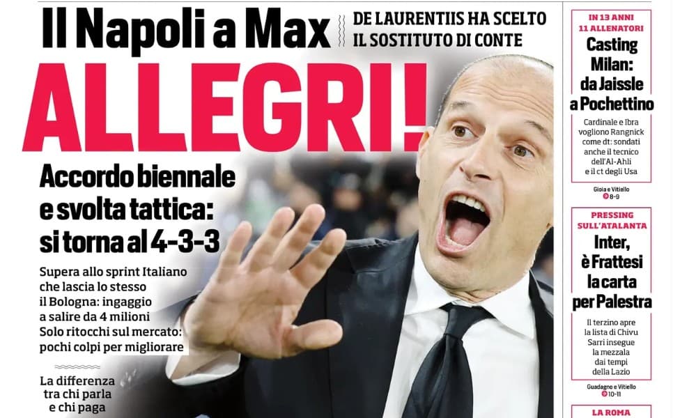 Napoli linked with Allegri as Spalletti rebuilds Juventus
