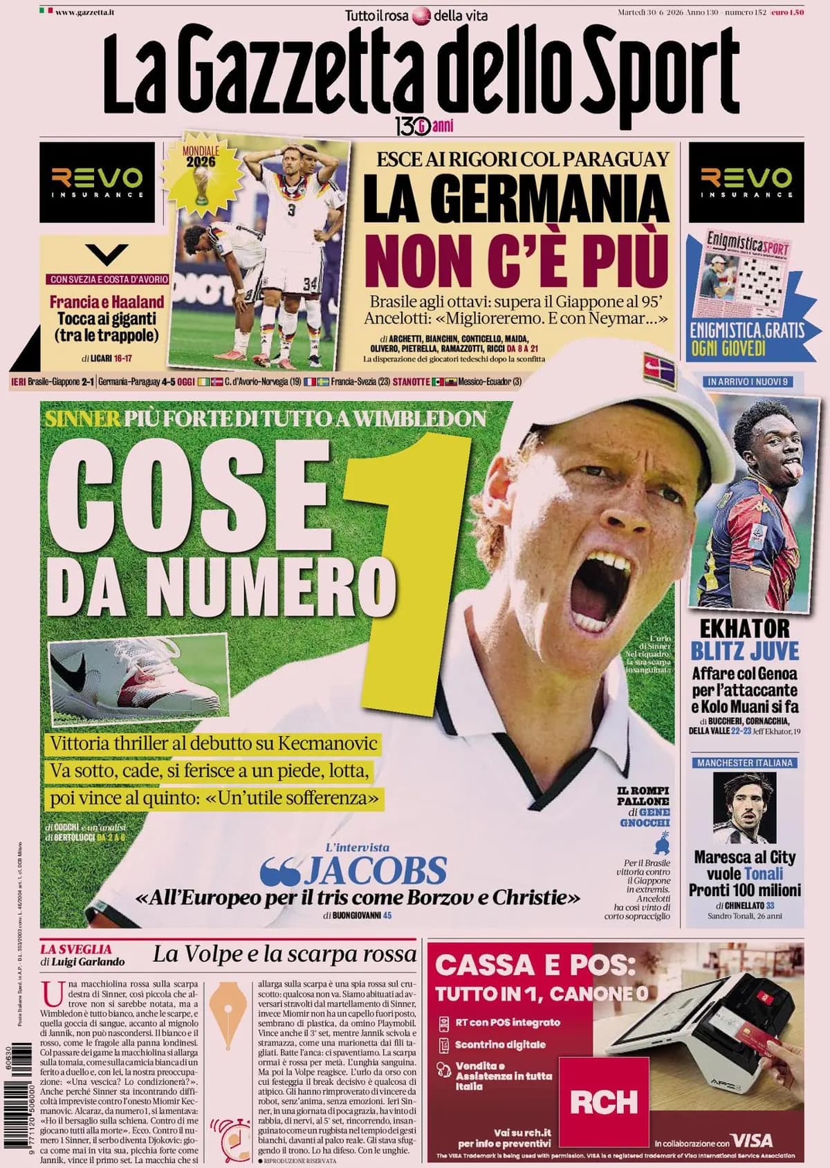 Today's Papers: Ancelotti magic with Brazil, Ekhator for Juventus