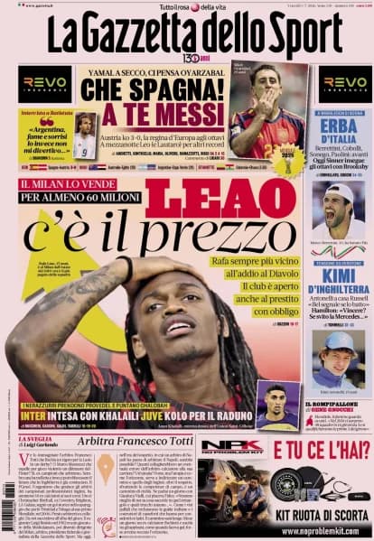 Italian Papers: Leao's Price Tag, Spalletti Pushes for More Juventus Signings