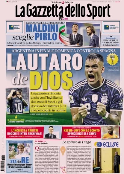 Today's Papers – Lautaro shocks England, Milan have Pulisic issue