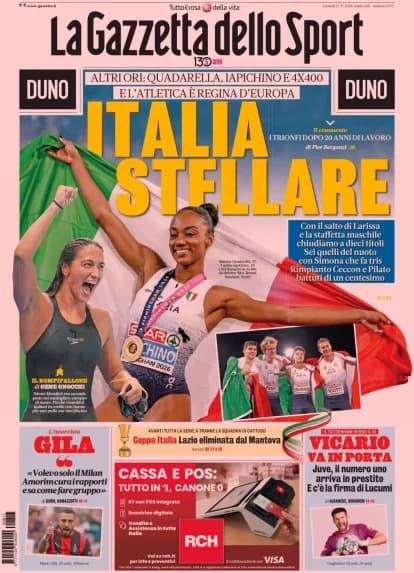 Today's Papers – Juventus to sign Vicario, Inter wait for Jones