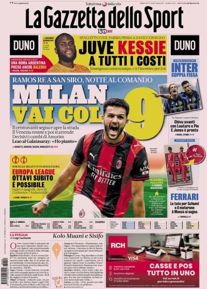 Italian Papers: Ramos delights Milan, Napoli seek miracle striker signing