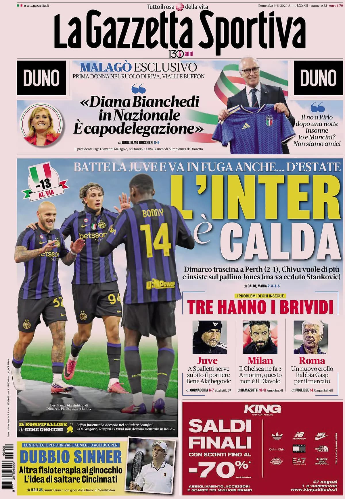Inter beat Juventus; Milan and Roma collapse in pre-season