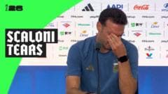 Argentina manager Scaloni leaves press conference in tears