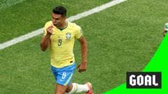 Casemiro equalises for Brazil with powerful header