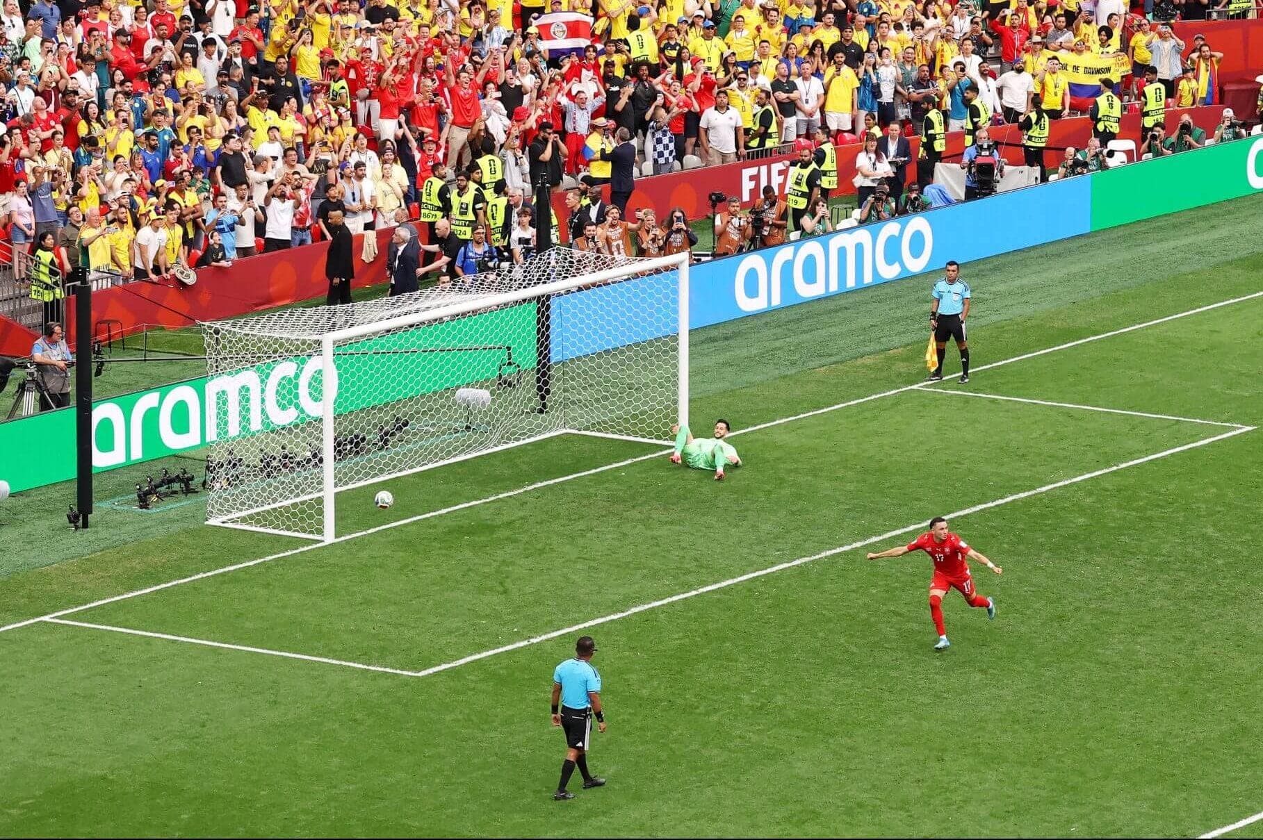 Switzerland defeat Colombia on penalties to reach World Cup quarter-finals